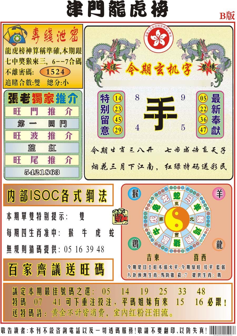 011期津门龙虎榜B[图]