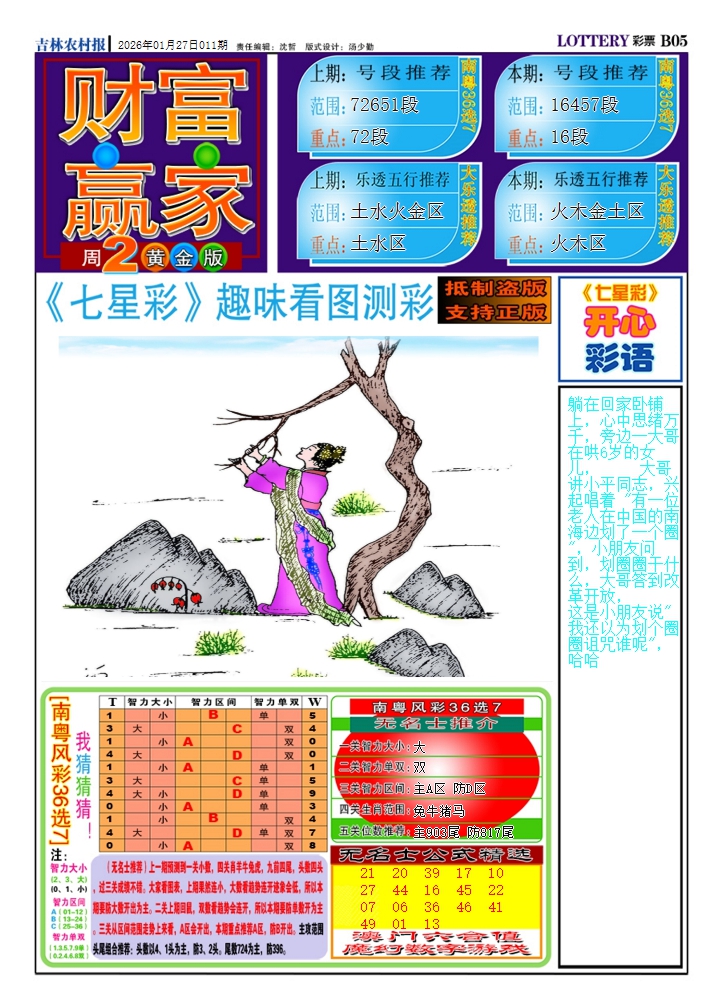 011期七星彩图(高清)A[图]